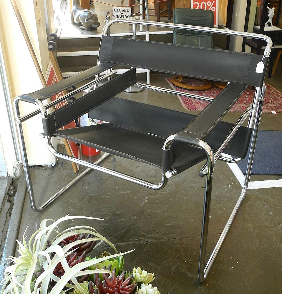 Italian Wassily Chair, 29 1/4" x 30 3/4" x 27 1/2".: Italian Wassily Chair, 29 1/4" x 30 3/4" x 27 1/2".