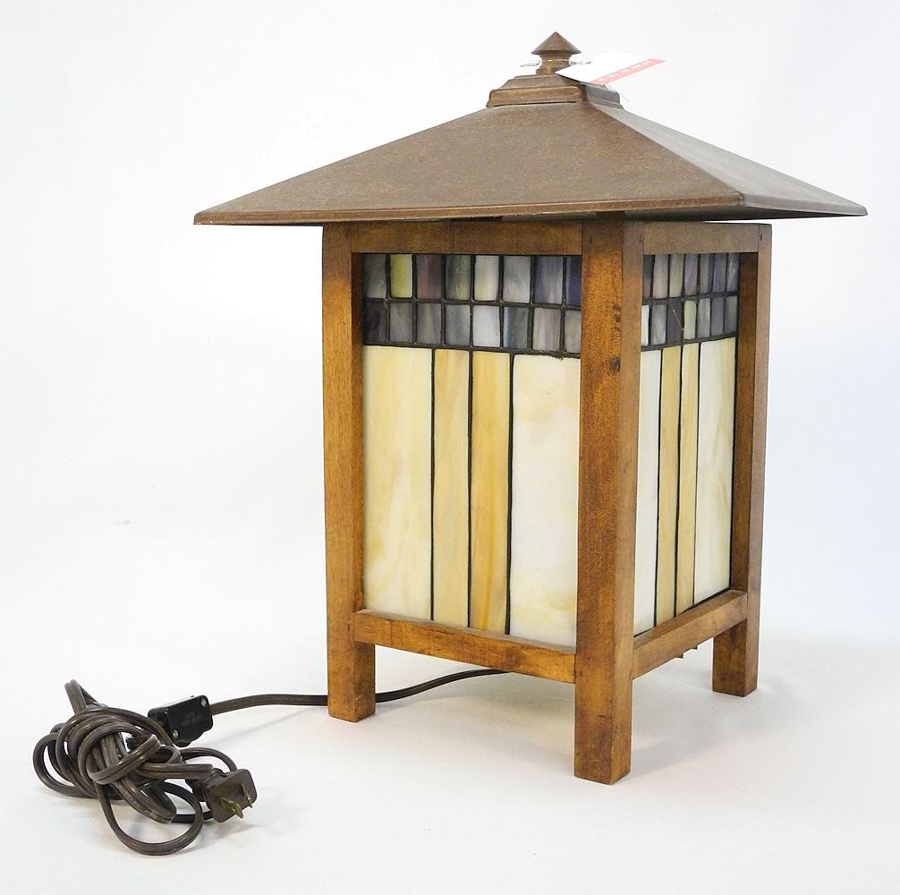 Frank Lloyd Wright Style Table Lamp, 16"H. (1 of 2)