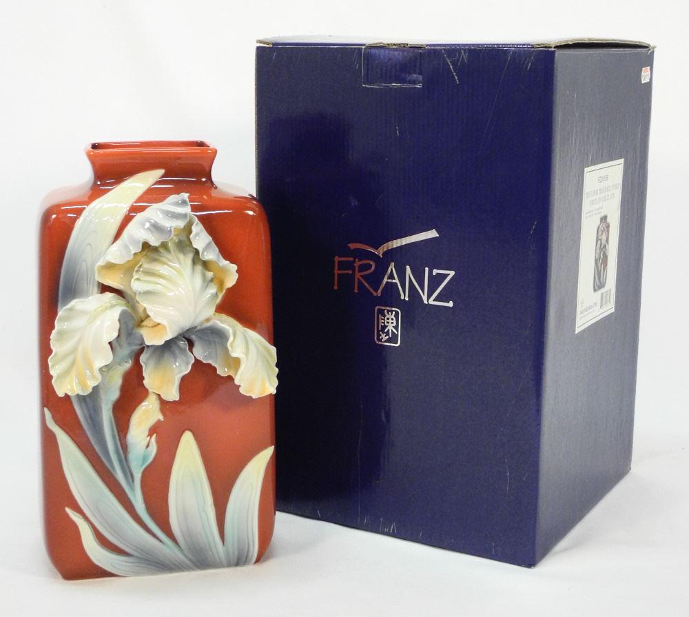 Franz Porcelain "Iris Flower" Design Vase 12 3/8 H (1 of 5)