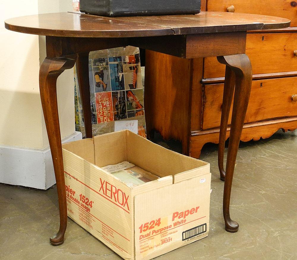 Walnut Drop Side Table. (1 of 2)