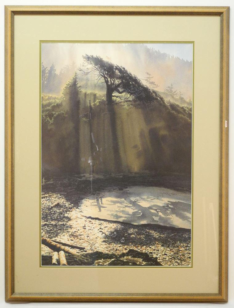 Lim.Ed.Print signed by Carol Evans, 27 x 18 1/2""Verts of Light". (1 of 4)