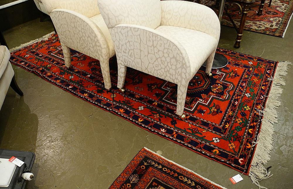 Central Asian Hand Knotted Wool Carpet, approx. 9'3" x 4'10". (1 of 3)