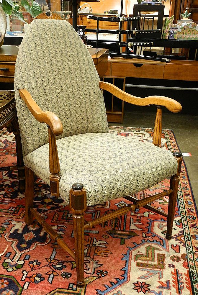 Walnut Armchair with Reeded Features, 38 1/2"H.: Walnut Armchair with Reeded Features, 38 1/2"H.