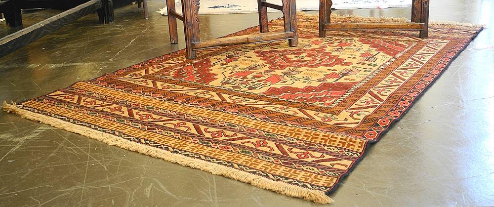 Antique Persian Wool Kilim, Approximately 6'7" x 3' 9 1/2". (1 of 3)
