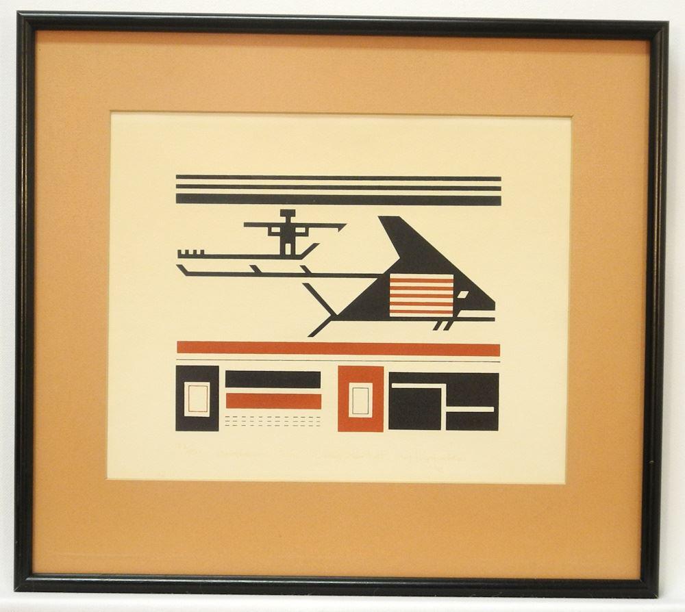 Nuu-Chah-Nulth Serigraph Signed Hupquatchew, 8" x 10", "Whaling", 33/50 - faded.: Nuu-Chah-Nulth Serigraph Signed Hupquatchew, 8" x 10", "Whaling", 33/50 - faded.