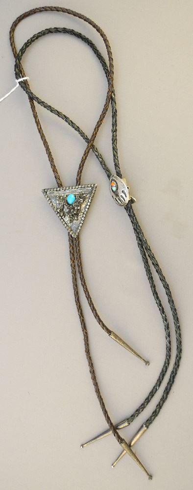 2 Southwest Silver Bolo Ties. (1 of 3)