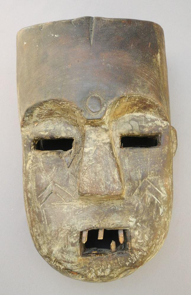 Zaire Human Mask, 11 1/2" - acquired Ivory Coast 1986.: Zaire Human Mask, 11 1/2" - acquired Ivory Coast 1986.