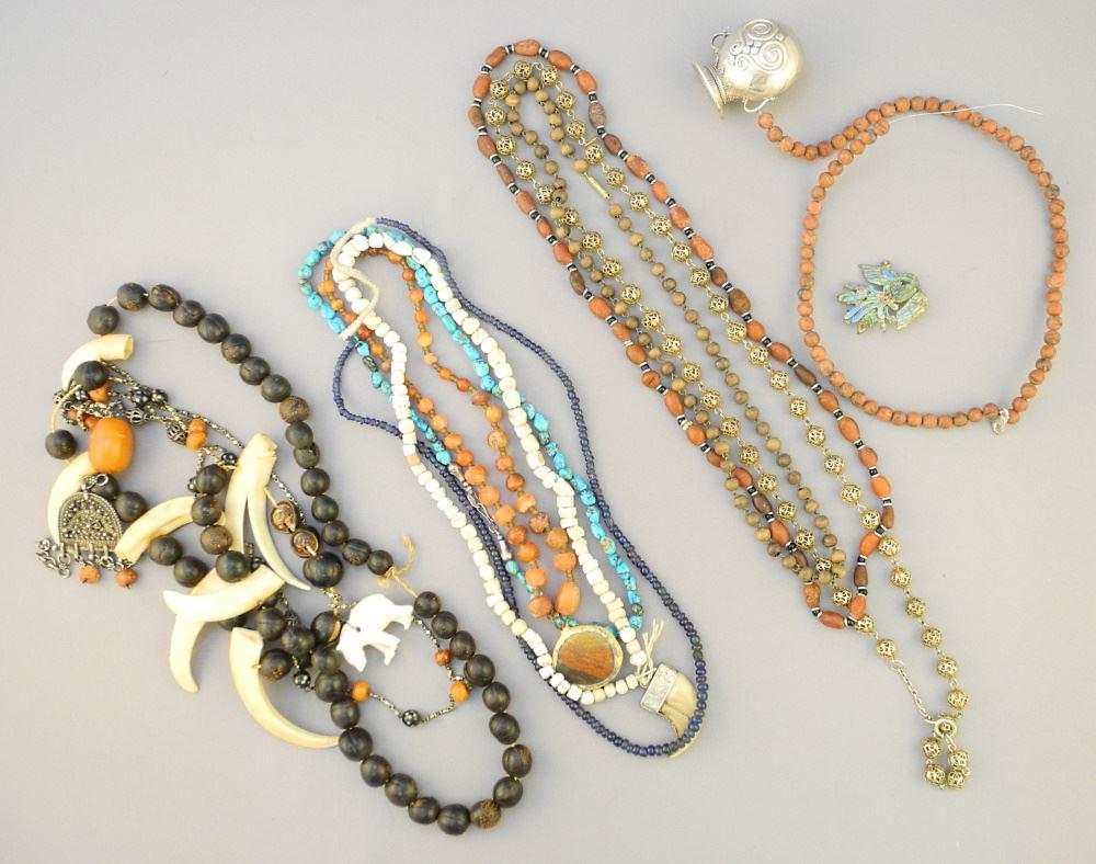 Collection of Various Ethnic Necklaces, Organic Components Noted, No Export (1 of 2)