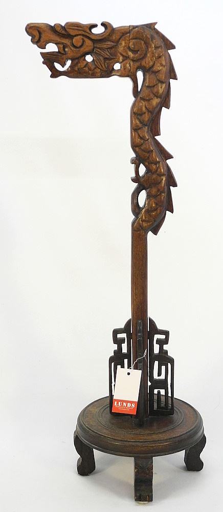 Chinese Rosewood "Dragon" Stand, 28"H. (1 of 2)