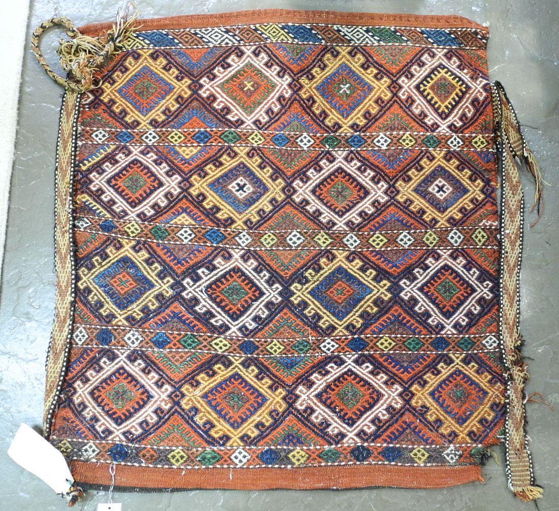 Iranian (Khojan) Bag, Approximately 3' x 2'10".: Iranian (Khojan) Bag, Approximately 3' x 2'10".