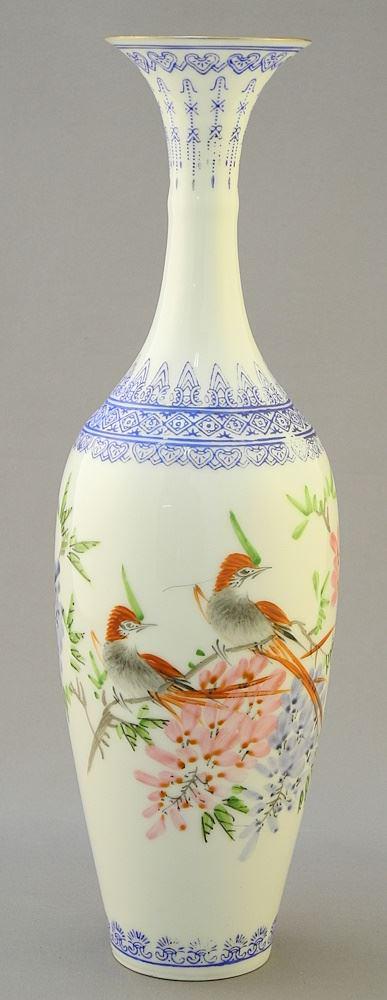 Chinese Eggshell Porcelain Vase, 10" H. - (1 of 5)