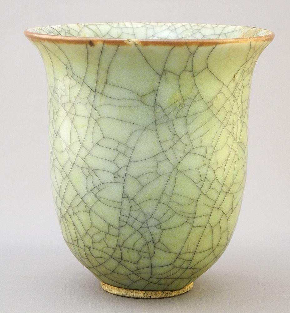 Celadon Porcelain Vase, restored badly, 5 1/2" h.: Celadon Porcelain Vase, restored badly, 5 1/2" h.