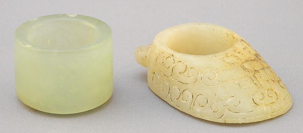 Two Chinese Jade Archers Rings. (1 of 3)