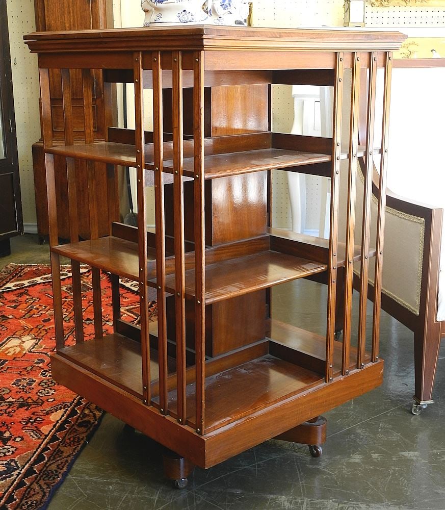 Edwardian Mahogany Revolving Bookcase, 39" x 24" x 24". (1 of 6)