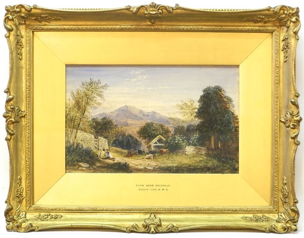 Watercolour attributed to David Cox, 6 x 9 7/8","View Near Dolgelly". (1 of 5)