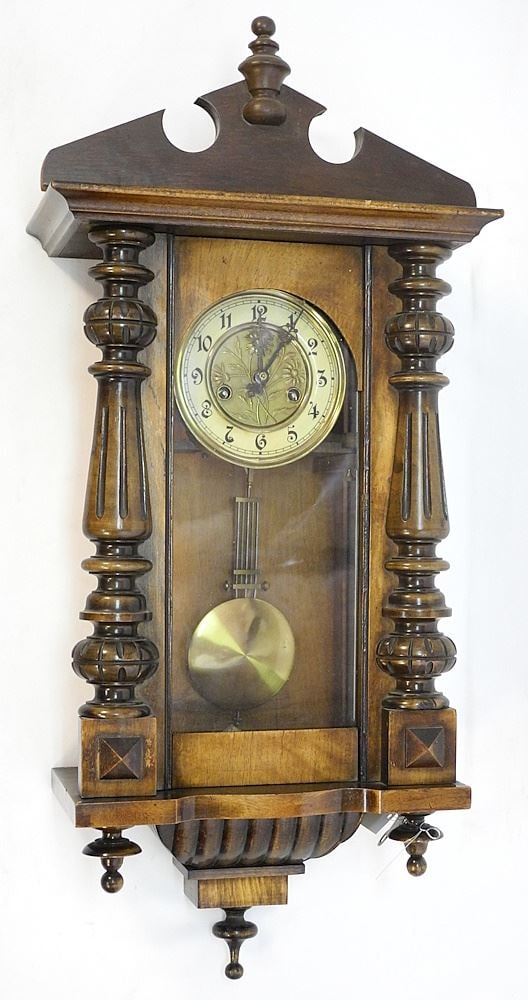 19th Century Scottish Walnut Wall Clock with Key and Pendulum. (1 of 6)