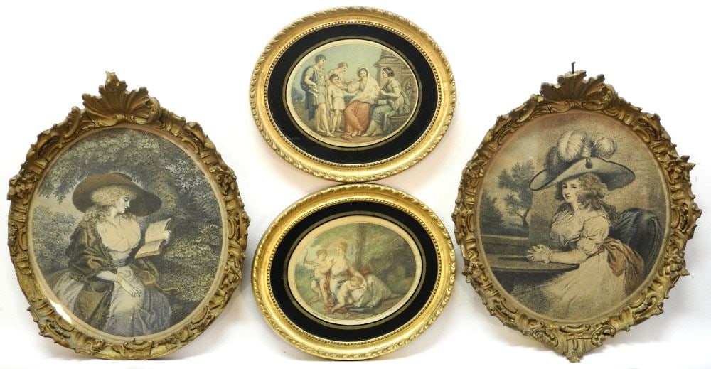 4 Antique Engravings; Benj. West (5 1/4"w) & G. Morland 9" x 8". (1 of 5)