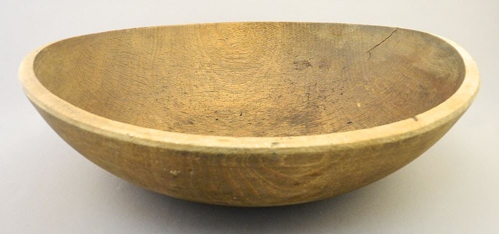 Treen Ware Bowl, 14 7/8"W, (old crack noted). (1 of 4)