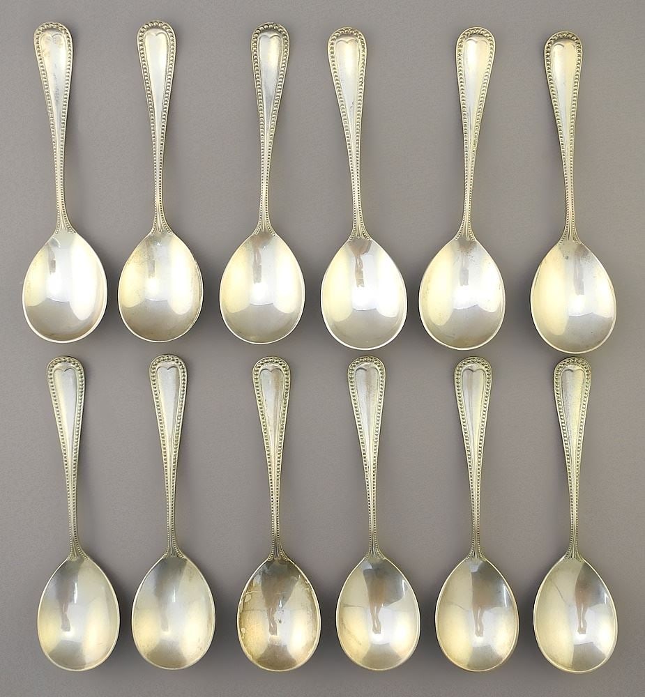 12 Rodin Bros Sterling Silver Soup Spoons. (1 of 5)