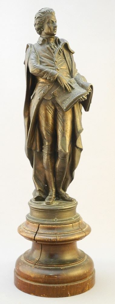 Copper Alloy Statue of Musician, 14"H (With Base). (1 of 2)