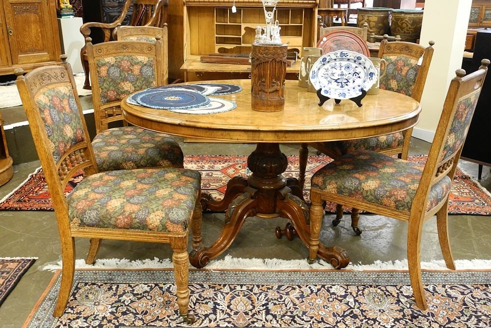 Set of 6 Victorian Oak Dining Chairs (1 of 7)