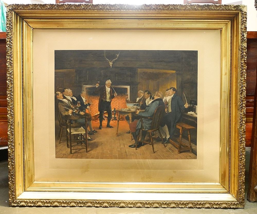 Large Gilt Framed Print, 31 1/2" x 38 1/2"(inside), "Chorus". (1 of 2)