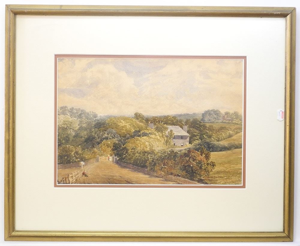 Watercolour Signed A.H(Arthur Henry) Newman 1876, 9" x 13 1/2", "Treglisson, Cornwall". (1 of 5)