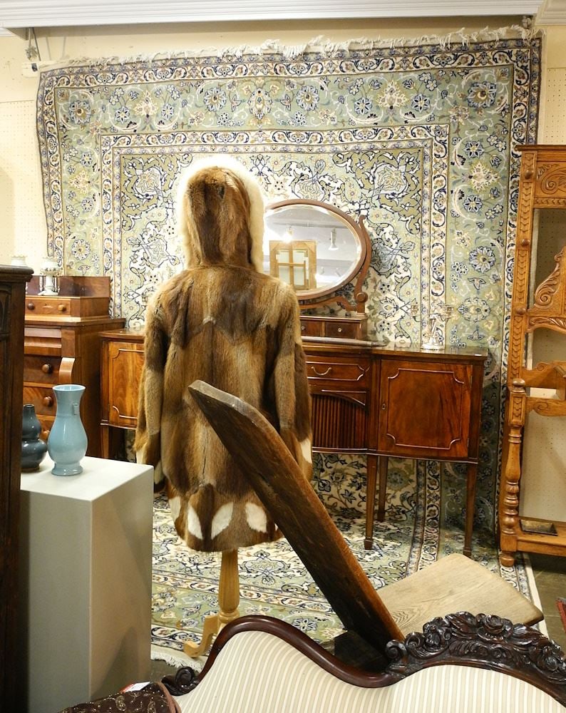 Hand Knotted Wool Carpet, White and Blue, approx. 9'4" x 13'. (1 of 7)