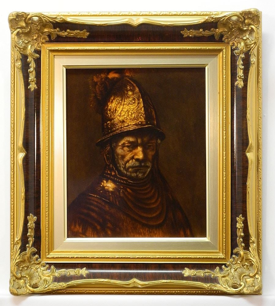 Rosenthal Porcelain plaque after Rembrandt, 12" x 10", "Der Mann mit dem Goldhem". (1 of 3)