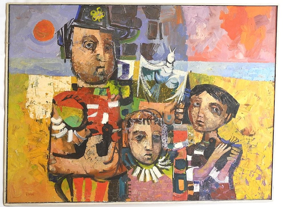 Oil on Canvas signed (John) Miller, 35 3/4" x 48", "The 3 Birds". (1 of 7)