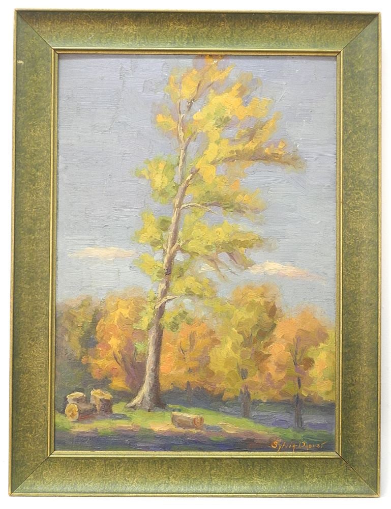 Oil on Board signed Sylvia Daoust, 14" x 10", "Mount Royal". (1 of 5)