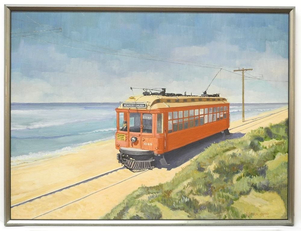 Oil on Board signed Eleanor Oland, 17 3/4 x 23 3/4", "Newport to Balboa". (1 of 5)