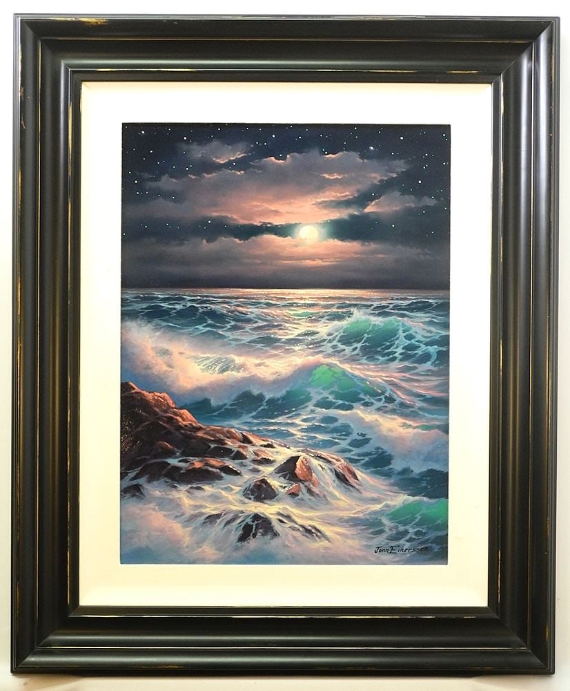 Acrylic on Canvas signed John Einerssen, 24" x 18", "Once in a Blue Moon". (1 of 5)