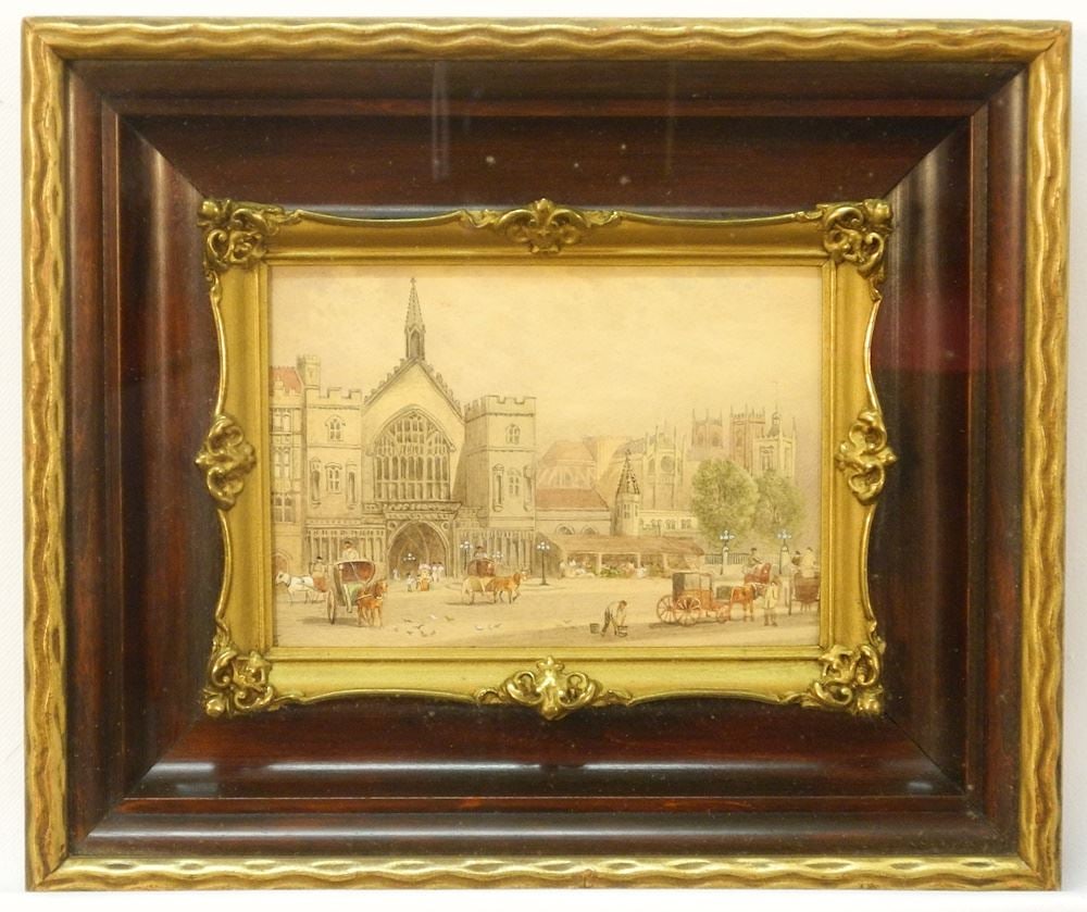 Watercolour Monogrammed BF (Myles Birket Foster), 3 1/2" x 5 1/4"L, "Old London". (1 of 6)