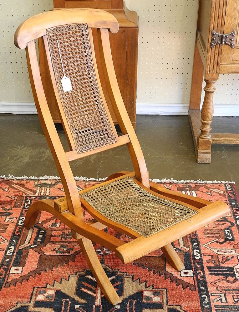 Cane Inset Folding Chair, 28"H. (1 of 2)