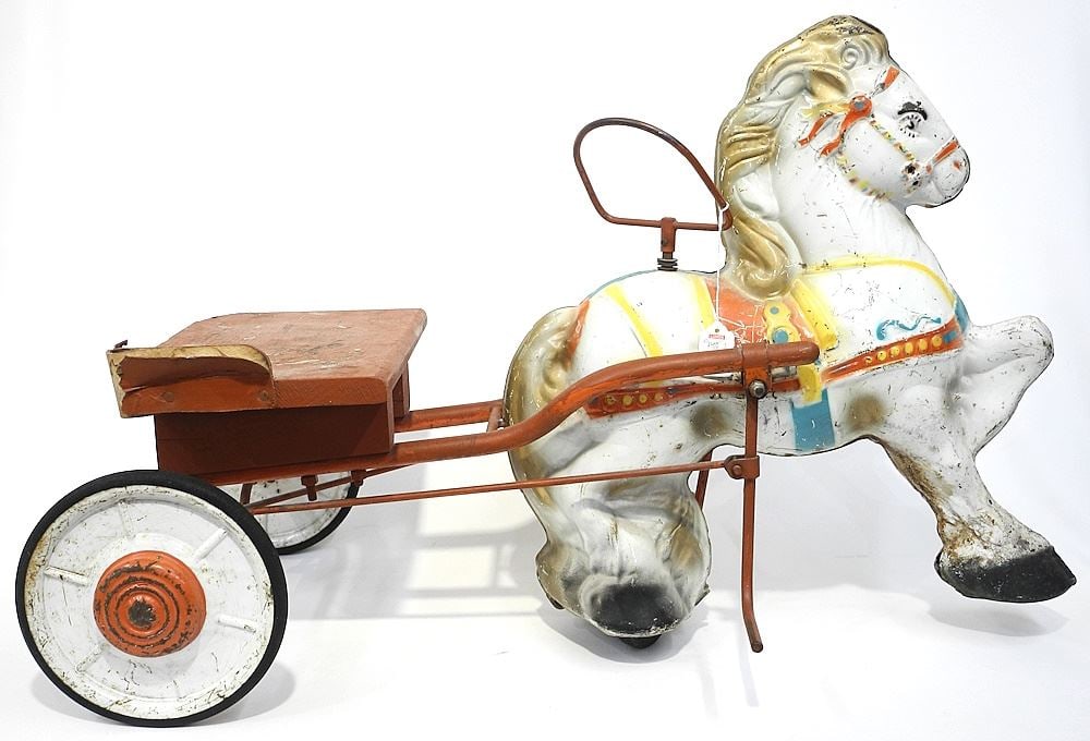 Vintage Childs Horse & Wagon Riding Toy, 35"L. (1 of 4)