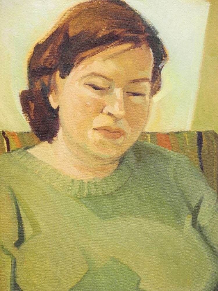 Oil on Canvas Signed Ken Faulks Verso, 15 1/2" x 11 1/2", "Reading". (1 of 4)