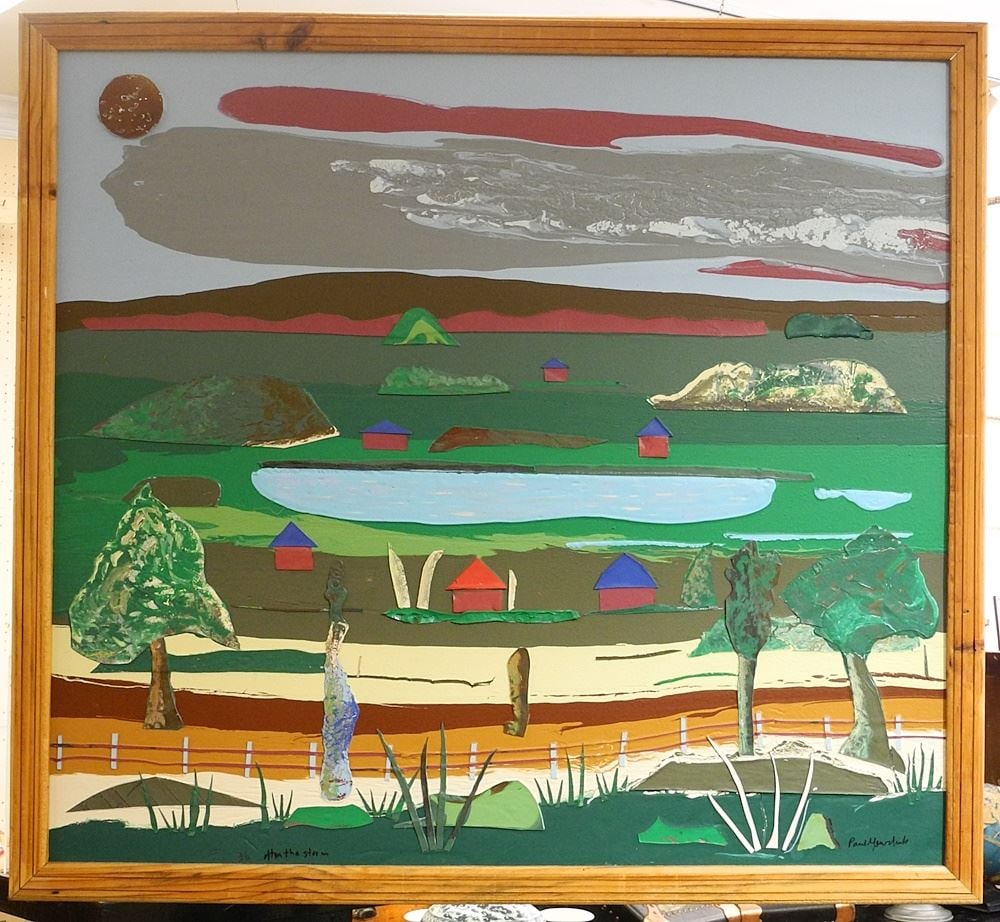Mixed Media on Board signed Paul Yewchuk, 40 3/4" x 45 1/4", "After the Storm".: Mixed Media on Board signed Paul Yewchuk, 40 3/4" x 45 1/4", "After the Storm".