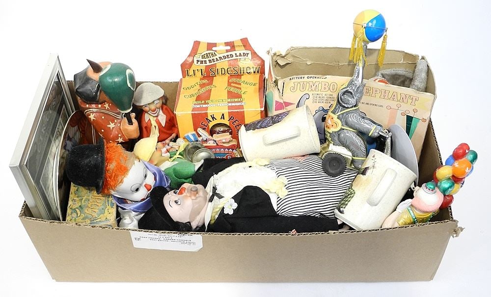 Collection of Circus / Clown / Bearded Lady & Other Novelty Toys. (1 of 1)