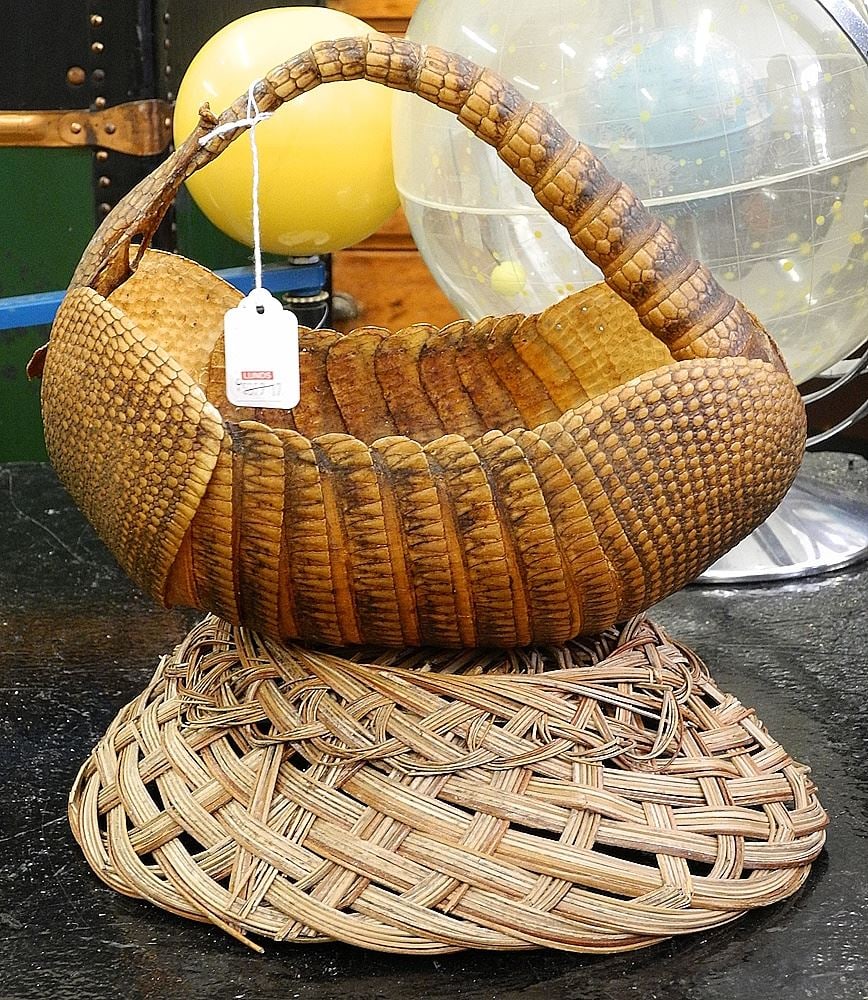 Armadillo Hand Basket, 8 1/8 x 11 1/8 x 8" (as found). (1 of 1)