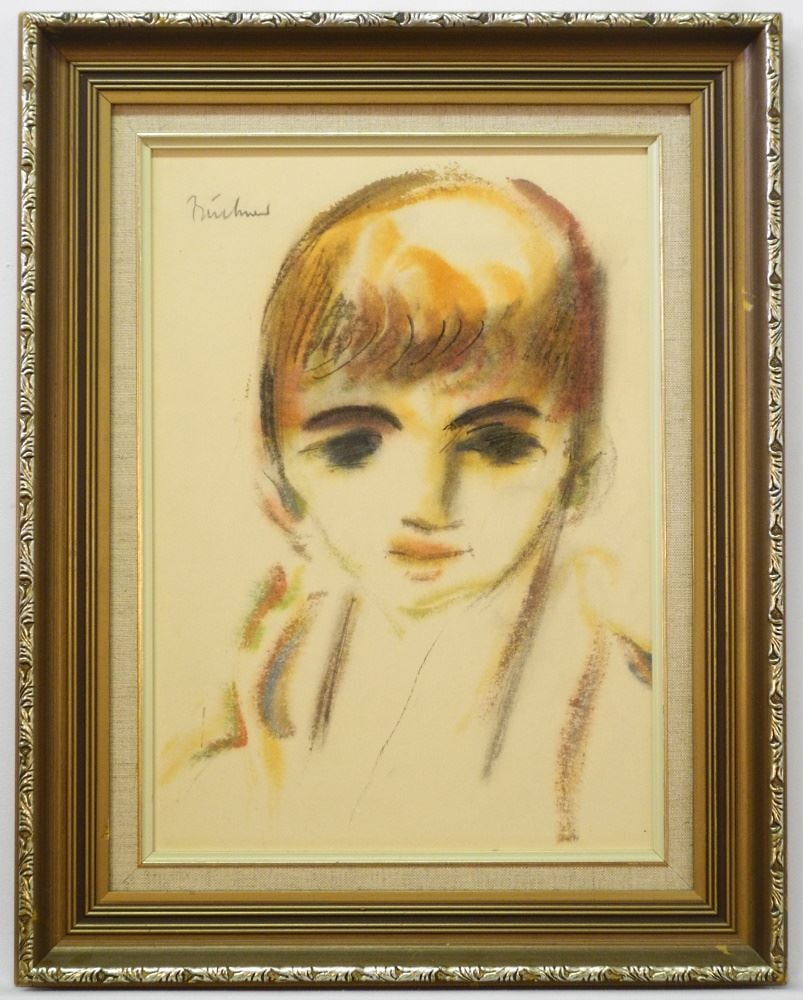 Lithograph after Carl Buchner, 15 3/4 x 11 1/8", "Portrait of a Young Boy": Lithograph after Carl Buchner, 15 3/4 x 11 1/8", "Portrait of a Young Boy"