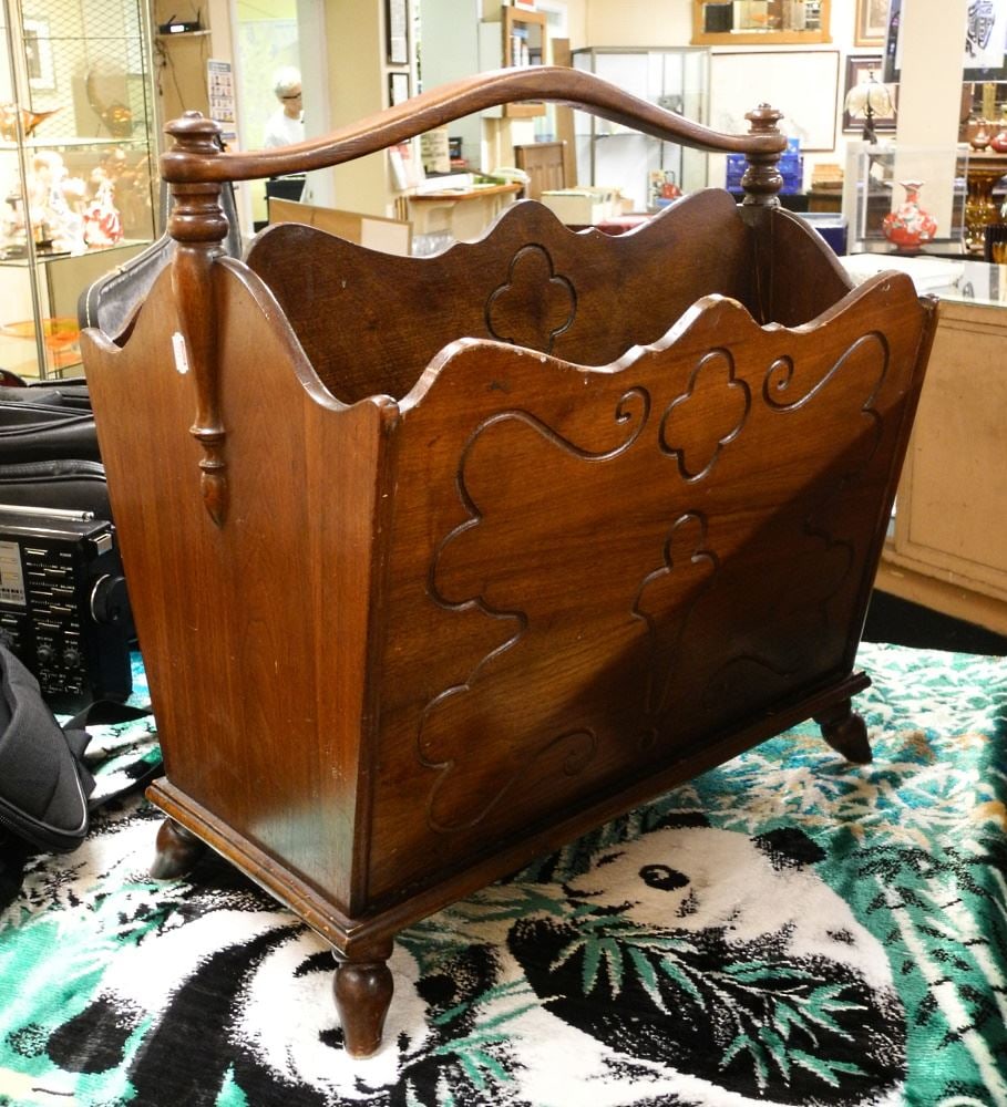 Canadian Walnut Magazine Rack, 19"W: Canadian Walnut Magazine Rack, 19"W