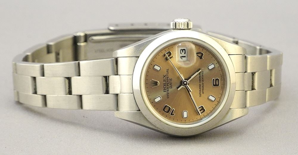 Ladies Rolex Oyster Perpetual Date Stainless Steel Wristwatch. (1 of 5)