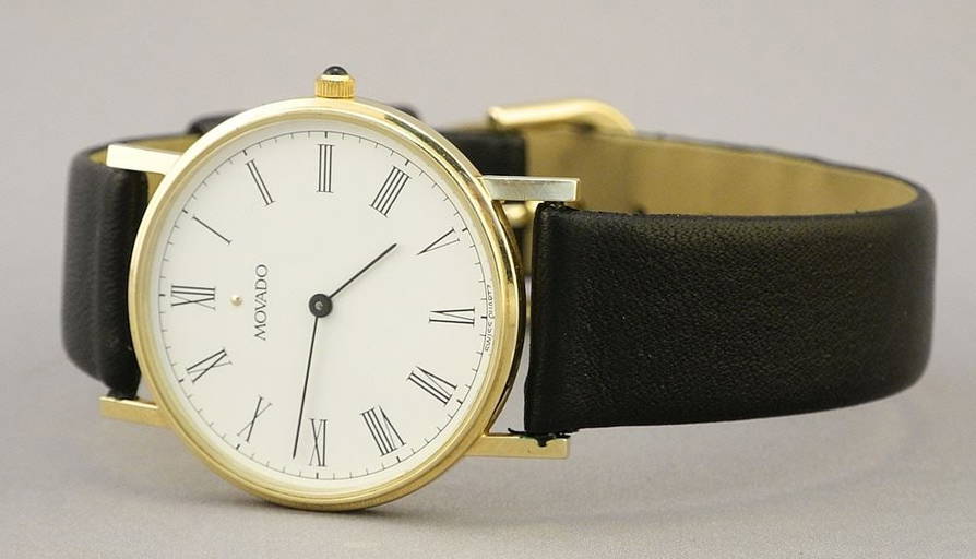 Mens 14k Gold Movado Quartz Wrist Watch,7833885/87366