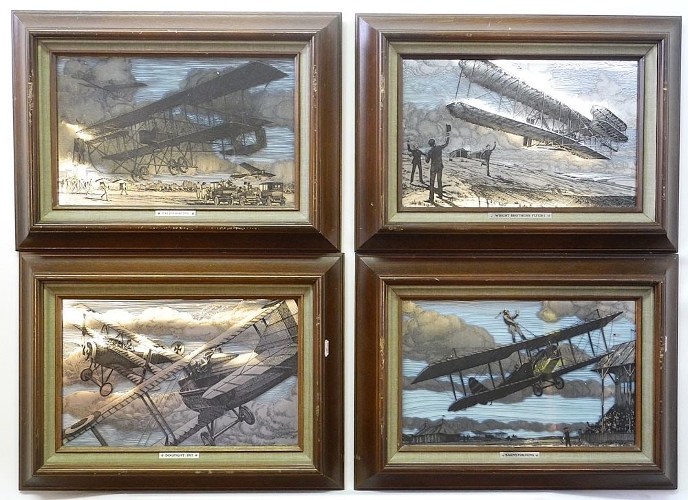 4 Franklin Mint Limited Edition Sterling Silver "Silverscenes", C.1976. (1 of 5)