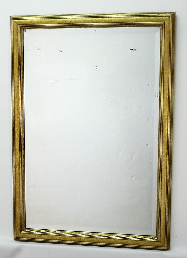Gilt Framed Beveled Plate Glass Mirror, 33 1/2" x 23 1/2" x 1 3/8". (1 of 2)
