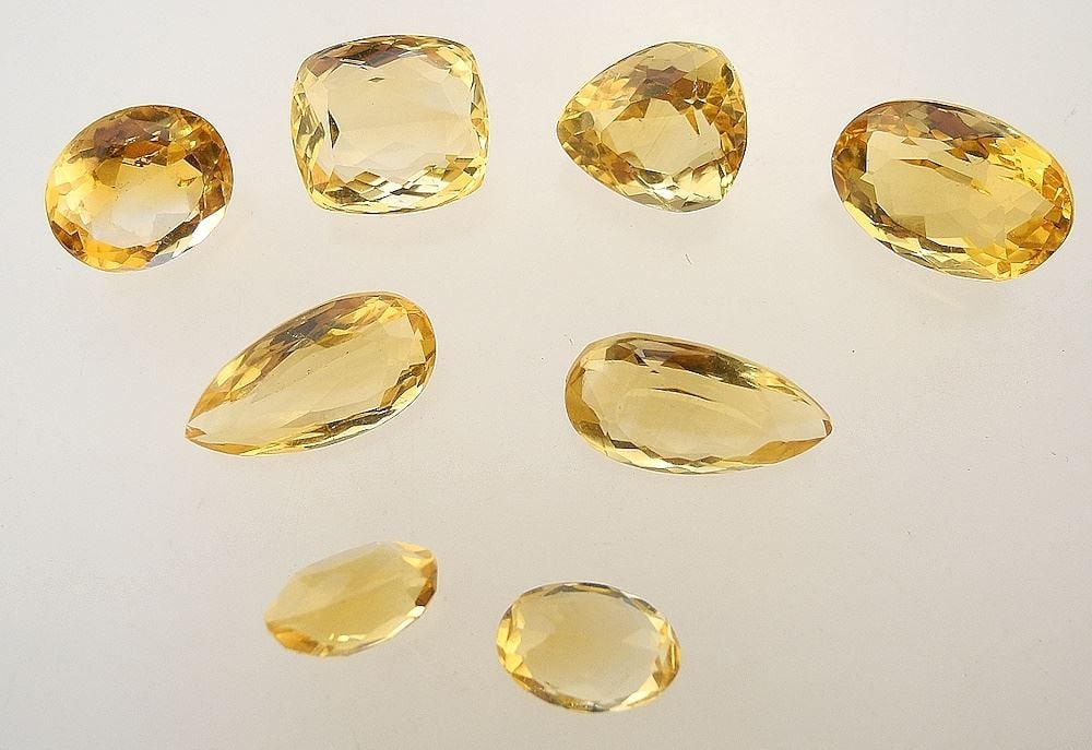 8 Citrine: ct 10.79 / 10.42 / 8.09 / 6.43, 4 @ TW 19.85. (1 of 2)
