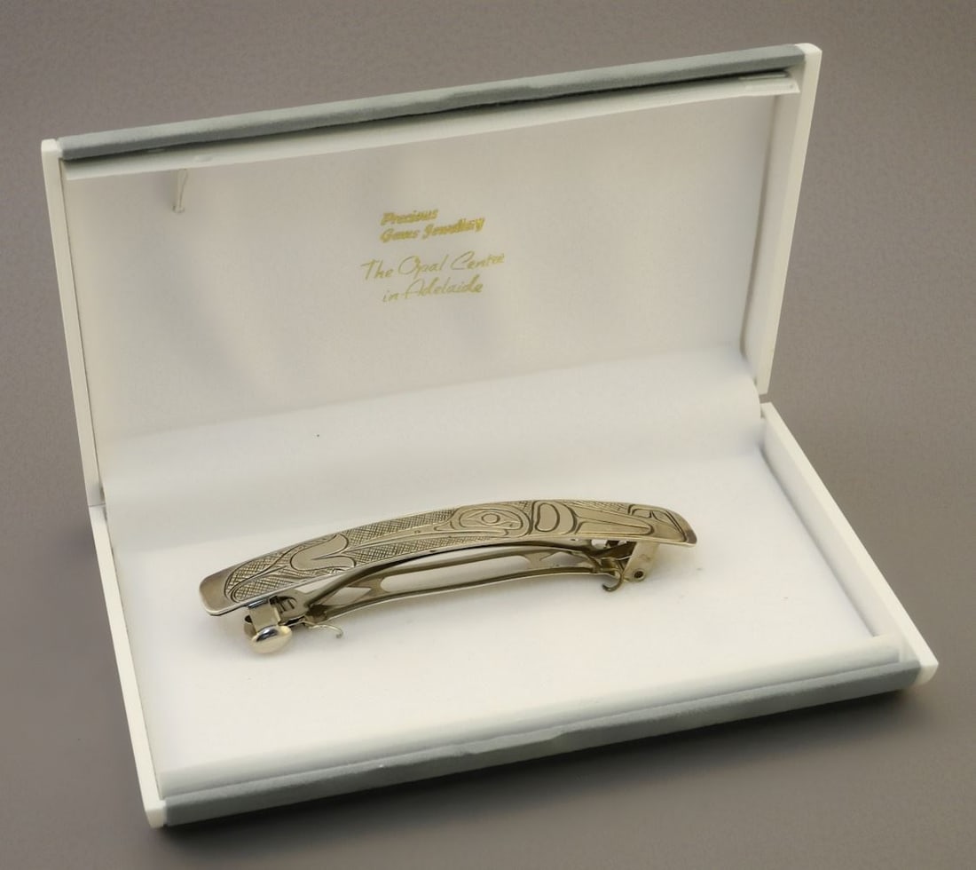 Kwagiulth Silver Hairpiece, 3 7/8"W, TW .19 grams. (1 of 4)