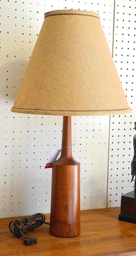 Danish Modern Teak Bottle Shaped Table Lamp, 28"H. (1 of 3)