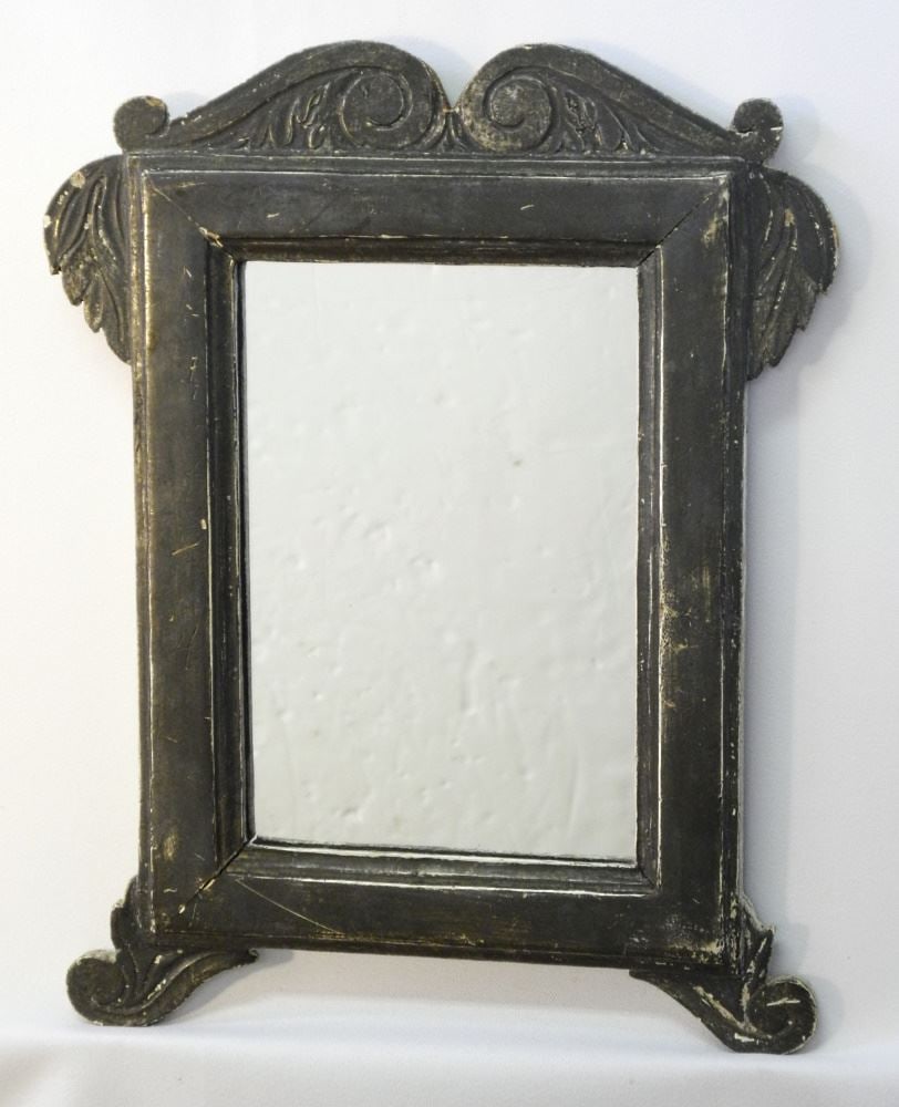 Petite Mirror with Silver Finish Frame, 15 3/8"H: Petite Mirror with Silver Finish Frame, 15 3/8"H
